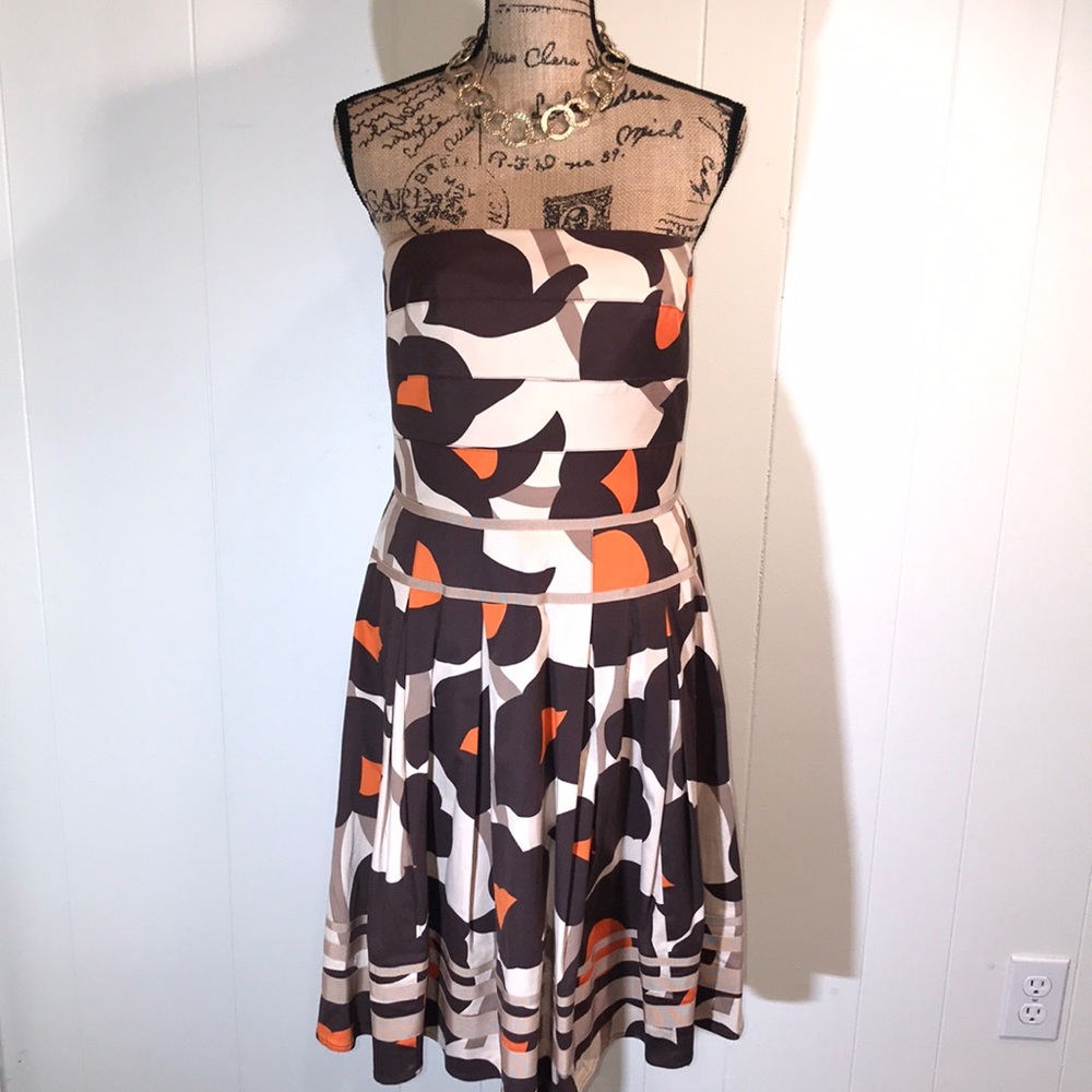 KAY UNGER NEW YORK Tan/Brn./Orange Sundress🧡